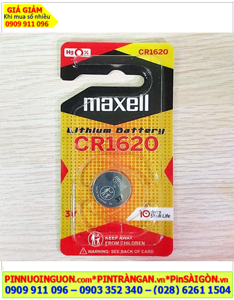 Maxell CR1620; Pin 3v lithium Maxell CR1620 _Cells in Japan (Loại vỉ 1viên)